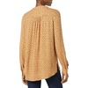 Amazon Essentials Women’s Long-Sleeve Relaxed Fit Popover Blouse, Collared Business Casual Work Shirt(Camel Black Dot Print)