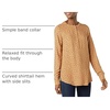 Amazon Essentials Women’s Long-Sleeve Relaxed Fit Popover Blouse, Collared Business Casual Work Shirt(Camel Black Dot Print)