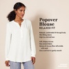 Amazon Essentials Women’s Long-Sleeve Relaxed Fit Popover Blouse, Collared Business Casual Work Shirt(Dark Green)