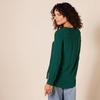 Amazon Essentials Women’s Long-Sleeve Relaxed Fit Popover Blouse, Collared Business Casual Work Shirt(Dark Green)
