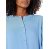 Amazon Essentials Women’s Long-Sleeve Relaxed Fit Popover Blouse, Collared Business Casual Work Shirt(French Blue)