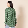 Amazon Essentials Women’s Long-Sleeve Relaxed Fit Popover Blouse, Collared Business Casual Work Shirt(Green Floral)