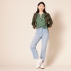 Amazon Essentials Women’s Long-Sleeve Relaxed Fit Popover Blouse, Collared Business Casual Work Shirt(Green Floral)