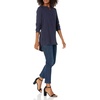 Amazon Essentials Women’s Long-Sleeve Relaxed Fit Popover Blouse, Collared Business Casual Work Shirt(Navy)