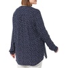 Amazon Essentials Women’s Long-Sleeve Relaxed Fit Popover Blouse, Collared Business Casual Work Shirt(Navy Blue Dot Print)