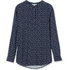 Amazon Essentials Women’s Long-Sleeve Relaxed Fit Popover Blouse, Collared Business Casual Work Shirt(Navy Blue Dot Print)