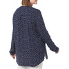 Amazon Essentials Women’s Long-Sleeve Relaxed Fit Popover Blouse, Collared Business Casual Work Shirt(Navy Dots)