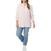 Amazon Essentials Women’s Long-Sleeve Relaxed Fit Popover Blouse, Collared Business Casual Work Shirt(Pink White Vertical Stripe)