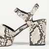Amazon Essentials Women’s Platform Block Heel Sandals with Ankle Strap(Faux Snake)