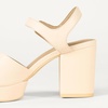 Amazon Essentials Women’s Platform Block Heel Sandals with Ankle Strap(Pale Beige)