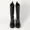 Amazon Essentials Women’s Tall Gusset Boot with Square Toe and Chunky Heel(Black)
