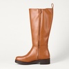 Amazon Essentials Women’s Tall Gusset Boot with Square Toe and Chunky Heel(Camel)