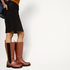 Amazon Essentials Women’s Tall Gusset Boot with Square Toe and Chunky Heel(Chestnut Brown)