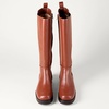 Amazon Essentials Women’s Tall Gusset Boot with Square Toe and Chunky Heel(Chestnut Brown)
