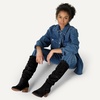 Amazon Essentials womens Tall Block Heel Boots(Black)