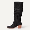 Amazon Essentials womens Tall Block Heel Boots(Black)