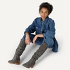 Amazon Essentials womens Tall Block Heel Boots(Grey)