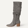 Amazon Essentials womens Tall Block Heel Boots(Grey)