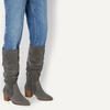Amazon Essentials womens Tall Block Heel Boots(Grey)