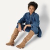 Amazon Essentials womens Tall Block Heel Boots(Tan)