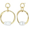 Amazon Essentials Baroque Pearl Women’s Hoop Earrings – Gold-Tone Fine Silver Plated Open Circle Design
