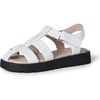 Amazon Essentials Girls’ Closed Toe Fisherman Sandals with Velcro Strap(Off-white Faux Leather)
