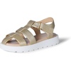 Amazon Essentials Girls’ Closed Toe Fisherman Sandals with Velcro Strap(Pale Metallic Gold Faux Leather)