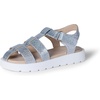 Amazon Essentials Girls’ Closed Toe Fisherman Sandals with Velcro Strap(Silver Glitter)