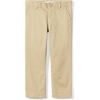 Amazon Essentials Girls and Toddlers’ Flat Front Uniform Chino Pant with Adjustable Stretch(Khaki Brown)
