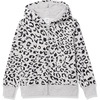 Amazon Essentials Girls and Toddlers’ Fleece Zip-Up Hooded Sweatshirt with Lined Hood and Rib Knit Detail(Light Heather Grey Cheetah)