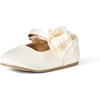Amazon Essentials Girls and Toddlers’ Mary Jane Flats(Cream Satin)