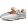 Amazon Essentials Girls and Toddlers’ Mary Jane Flats(Silver Glitter)