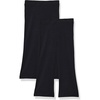 Amazon Essentials Girls and Toddlers’ Slim-Fit Cotton Knit Flare Leggings, Pull On, Pack of 2(Black/ Black)