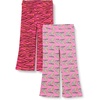 Amazon Essentials Girls and Toddlers’ Slim-Fit Cotton Knit Flare Leggings, Pull On, Pack of 2(Pink Leopard/ Pink Zebra)