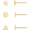 Amazon Essentials Gold Plated Sterling Silver Stud Earrings(Yellow Gold)