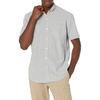 Amazon Essentials Men’s Short-Sleeve Oxford Shirt with Pocket, Grey, Small