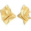 Amazon Essentials Sculpted Clip Earrings for Women – Gold-Tone Fine Silver Plated, Trendy Jewelry