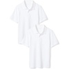 Amazon Essentials Toddler Boys’ School Uniform Short-Sleeve Pique Polo Shirts, Breathable Cotton, Button Closure, Multipacks(Bright White/Bright White)