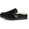 Amazon Essentials Women’s Backless Shearling Memory Foam Mule Slides, Non-Slip(Black Microsuede)