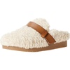 Amazon Essentials Women’s Backless Shearling Memory Foam Mule Slides, Non-Slip(Ivory Tan Shearling)
