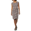 Amazon Essentials Women’s Cap Sleeve Boat-Neck Faux Wrap Pleated Matte Jersey Dress(Pink  Multi Floral)