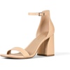 Amazon Essentials Women’s High Heel Nola Block Heels Sandals with Ankle Strap(Beige Patent)