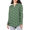 Amazon Essentials Women’s Long-Sleeve Relaxed Fit Popover Blouse, Collared Business Casual Work Shirt(Green Floral)