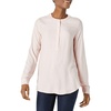 Amazon Essentials Women’s Long-Sleeve Relaxed Fit Popover Blouse, Collared Business Casual Work Shirt(Pink White Vertical Stripe)