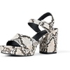 Amazon Essentials Women’s Platform Block Heel Sandals with Ankle Strap(Faux Snake)