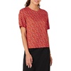 Amazon Essentials Women’s Regular-Fit Georgette Short Sleeve Top(Tomato Red  Ditsy Floral)