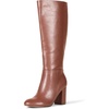 Amazon Essentials Women’s Tall Heel Boot with Memory Foam Insole, Interior Zipper(Chestnut Brown Faux Leather)