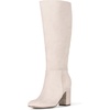 Amazon Essentials Women’s Tall Heel Boot with Memory Foam Insole, Interior Zipper(Grey Faux Suede)