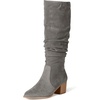 Amazon Essentials womens Tall Block Heel Boots(Grey)