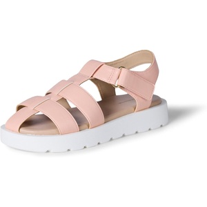 Amazon Essentials Girls’ Closed Toe Fisherman Sandals with Velcro Strap(Pink Faux Leather)